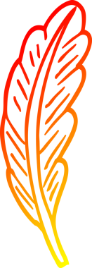 Bir insan tarafından çizilen beyaz tüyün sıcak çizgi çizimi