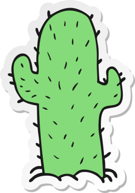 Bir insan tarafından çizilmiş bir kaktüsün çıkartması.