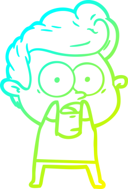 Bir insan tarafından çizilmiş soğuk çizgi çizgi film karakteri.