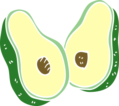 Bir insan tarafından çizilmiş karalama avokadosu.