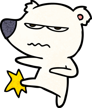 Bir insan tarafından çizilen kızgın kutup ayısı çizgi filmi.