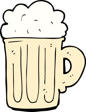 Bir insan tarafından çizilmiş yarım litre bira.