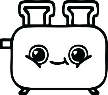 Bir insan tarafından çizilmiş bir tost makinesinin çizgi çizimi