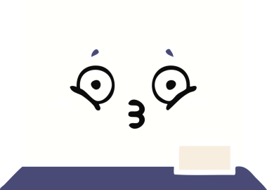 Bir insan tarafından çizilmiş beyaz bir panonun düz renkli retro karikatürü