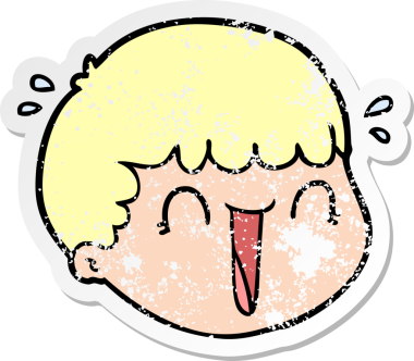 Bir insan tarafından çizilmiş karikatür erkek yüzü.