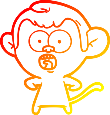 Bir insan tarafından çizilmiş bir çizgi filmin sıcak gradyan çizimi.