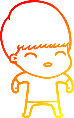 Bir insan tarafından çizilmiş mutlu çizgi film çocuğu çizimi.