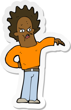 Bir insan tarafından çizilmiş edepsiz bir çocuğun çıkartması.