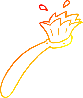 Bir insan tarafından çizilmiş bir diş fırçasının sıcak çizgi çizimi