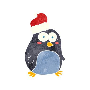 Bir insan tarafından çizilmiş serbest çizgi film pengueni.