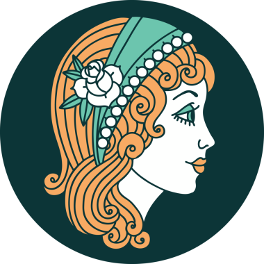 Bir insan tarafından çizilmiş çingene kafasının sembolik dövmesi.