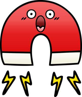 Bir insan tarafından çizilmiş bir mıknatısın gölgelenmiş gradyanı