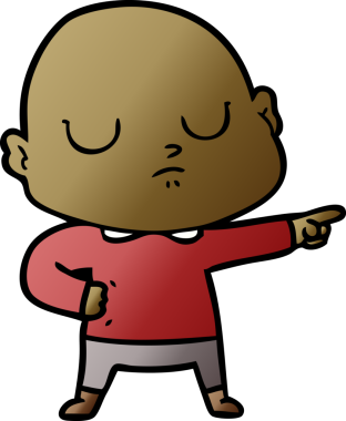 bir insan tarafından çizilmiş kel bir adam.