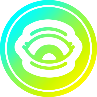 serin gradyan bir insan tarafından çizilmiş göz dairesel simgesi