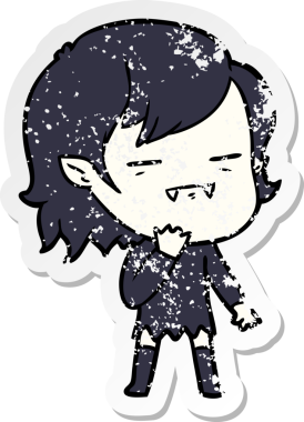 Bir insan tarafından çizilmiş ölümsüz vampir bir kızın sıkıntılı çıkartması.