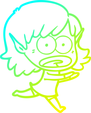 Bir çizgi film karakteri çizimi bir insan tarafından çizilmiş bir elf kızı şok etti.