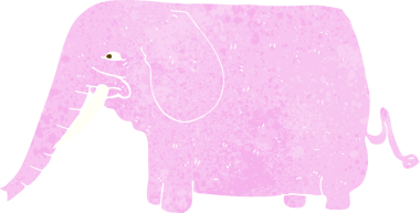 Bir insan tarafından çizilmiş komik bir fil.