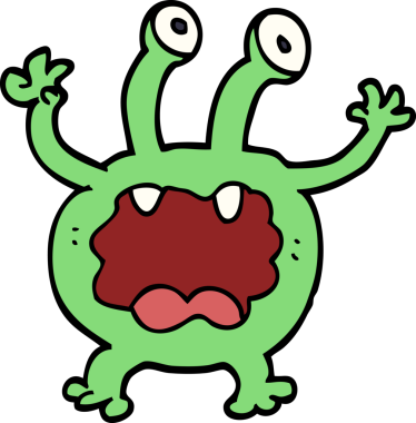 Bir insan tarafından çizilmiş karalama canavarı.