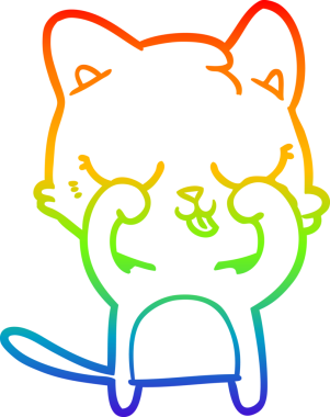 gökkuşağı gradyanı çizimi bir insan tarafından çizilmiş çizgi film kedisi