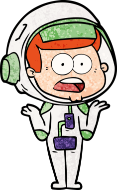 Karikatür bir insan tarafından çizilen astronotu şaşırttı.