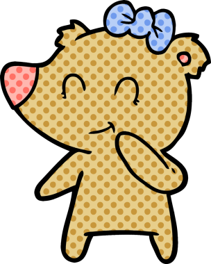 Bir insan tarafından çizilmiş dişi ayı çizgi filmi.