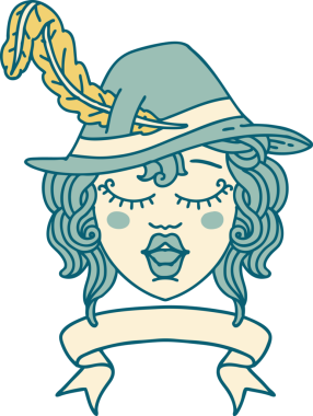 Retro Dövme Tarzı Şarkı söyleyen insan Ozan Karakteri Bir insan tarafından çizilmiş