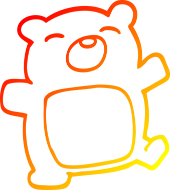 Bir insan tarafından çizilmiş bir oyuncak ayının sıcak çizgi çizimi