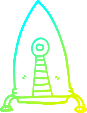 Bir insan tarafından çizilmiş bir uzay roketinin soğuk gradyan çizgisi