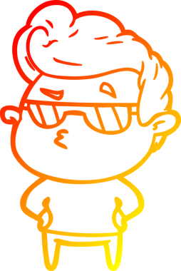 Bir insan tarafından çizilen karikatür karikatürünün sıcak çizgi çizimi.