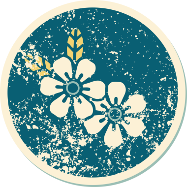 Bir insan tarafından çizilmiş bir çiçeğin sembolik dövmesi.