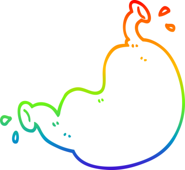 Bir insan tarafından çizilmiş karikatür insan organının gradyan çizimi