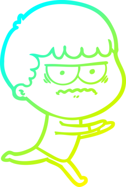 Bir insan tarafından çizilmiş bir çizgi filmin soğuk gradyan çizimi.