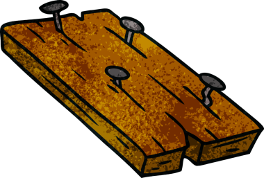 Bir insan tarafından çizilmiş bir tahtaya elle çizilmiş çivi karalaması.