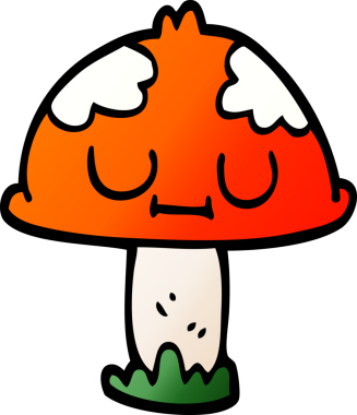 Bir insan tarafından çizilmiş zehirli zehirli mantar çizimi.