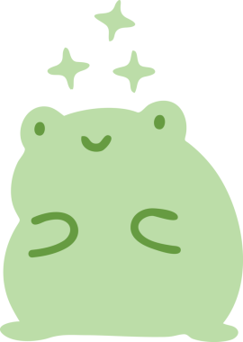 Bir insan tarafından çizilmiş şirin, şaşkın bir kurbağa.