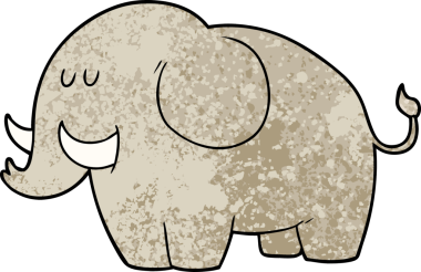 Bir insan tarafından çizilmiş bir fil.