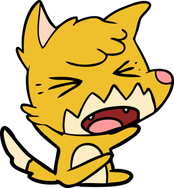 Bir insan tarafından çizilmiş kızgın çizgi film tilkisi.