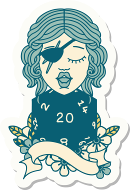 Bir insan tarafından çizilmiş doğal 20 zarlı düzenbaz insan etiketi.