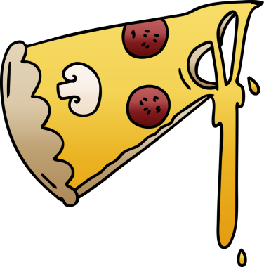 bir insan tarafından çizilmiş gölgeli bir pizza dilimi.