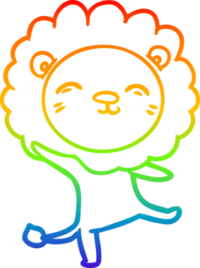 gökkuşağı gradyan çizgi çizimi bir insan tarafından çizilmiş bir aslan