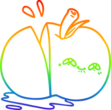 gökkuşağı gradyan çizgi çizimi Bir insan tarafından çizilmiş elma