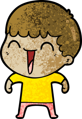 Bir insan tarafından çizilmiş mutlu bir adam.