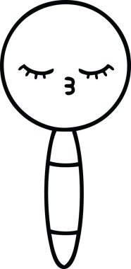 Bir insan tarafından çizilmiş bir büyüteç çizgi çizimi