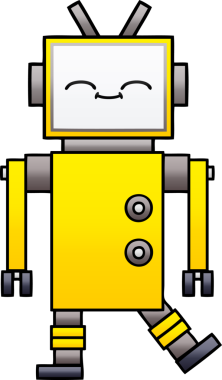 Bir insan tarafından çizilmiş bir robotun gölgelenmiş çizimi