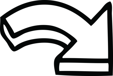 Bir insan tarafından çizilmiş bir yön okunun çizgi çizimi