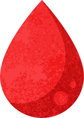 Bir insan tarafından çizilmiş kan damlası grafik vektör resimleme simgesi