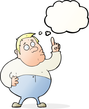 Çizgi filmci bir insan tarafından çizilmiş düşünce baloncuğuyla soru soruyor.