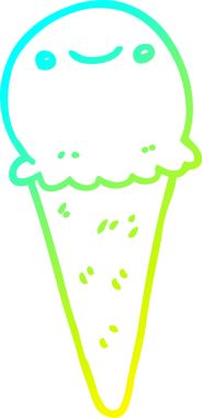 Bir insan tarafından çizilmiş dondurmanın soğuk gradyan çizgisi.