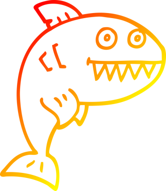 Bir insan tarafından çizilen ölümcül köpekbalığının sıcak çizgi çizimi