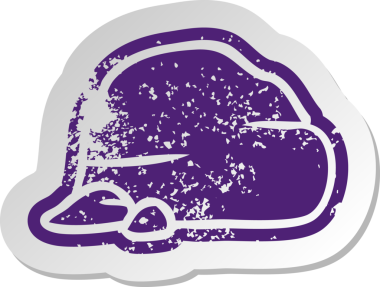 Bir insan tarafından çizilmiş taştan ve çakıldan oluşan eski bir karikatür çıkartması.